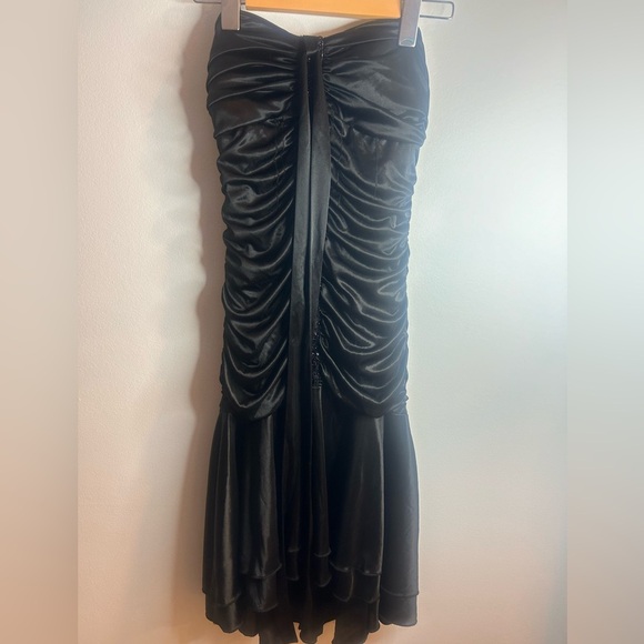 B DARLIN. Brand size 5/6 silky ruffles, neck tie, flapper style black dress - Picture 1 of 7